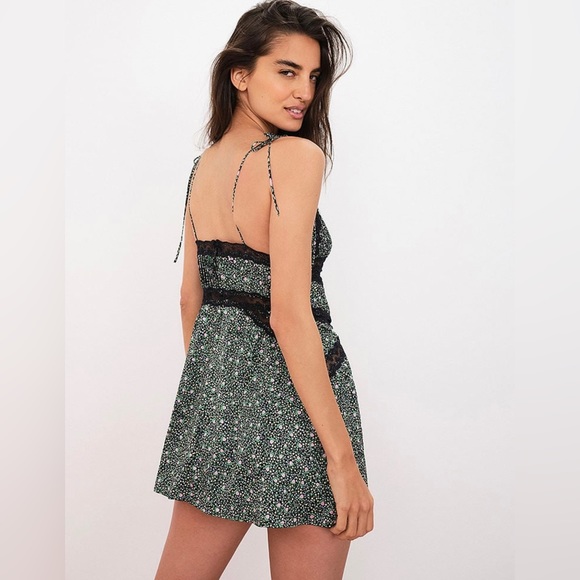 For Love And Lemons Farrah Slip Dress Dark Floral - Picture 6 of 8
